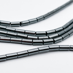 Гематит Трубочка бусины (имитация), цвет черный, размер около 8*3,8 мм, цена за отрезок 19 см (1/2 нити)