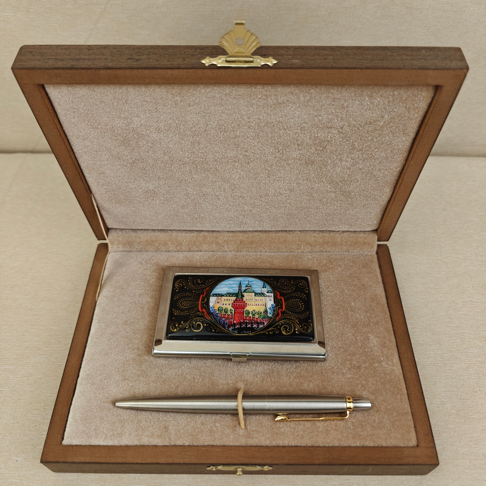 Набор подарочный "Москва" с ручной росписью в футляре