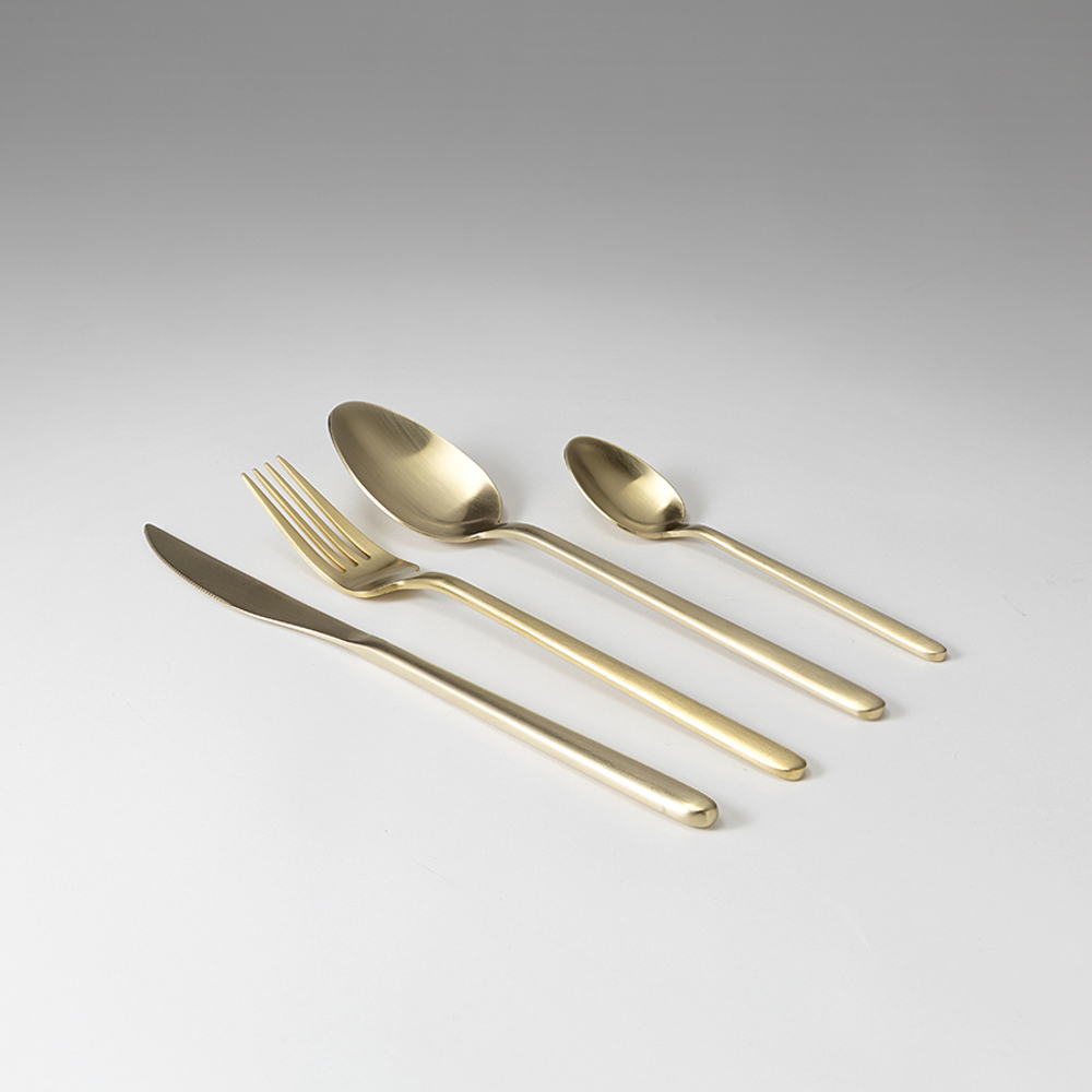 Набор столовых приборов Pure, золотистые матовые, 24 пред.