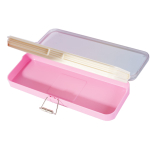 Пенал 2 отделения Alingar, пластик, блеск, 75 х 215 мм "Mermaid", розовый (русалочка)