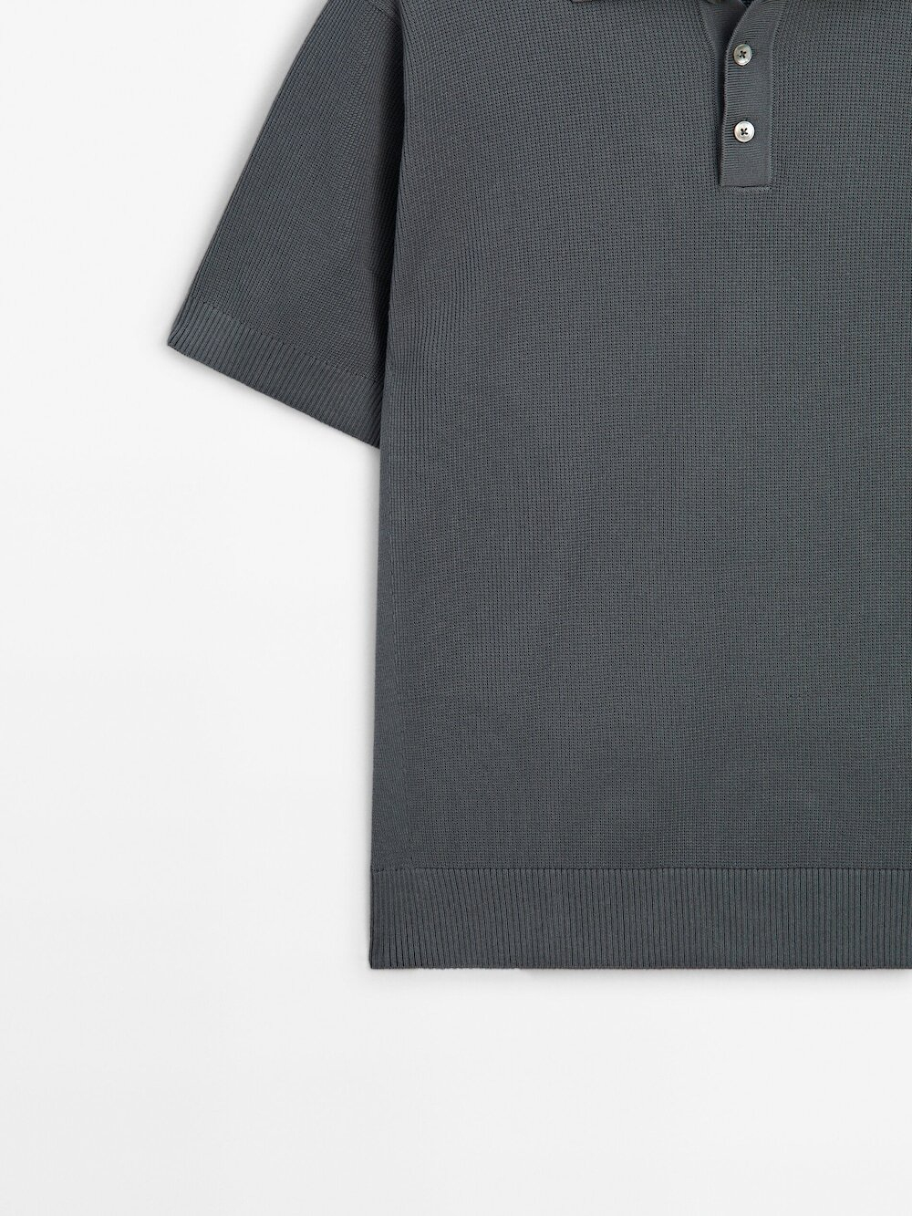 Massimo Dutti Трикотажное поло с короткими рукавами, серый
