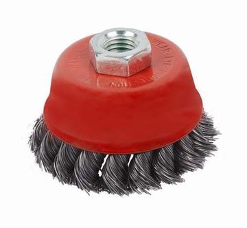 Щетка-крацовка MIRAX чашечная для УШМ двухрядная стальная проволока 0,5мм*80мм