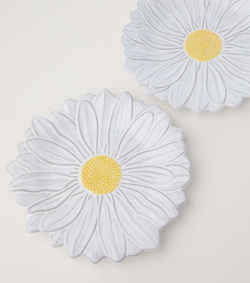 Тарелка десертная Maria Flor белая с ромашкой (21.5 см)