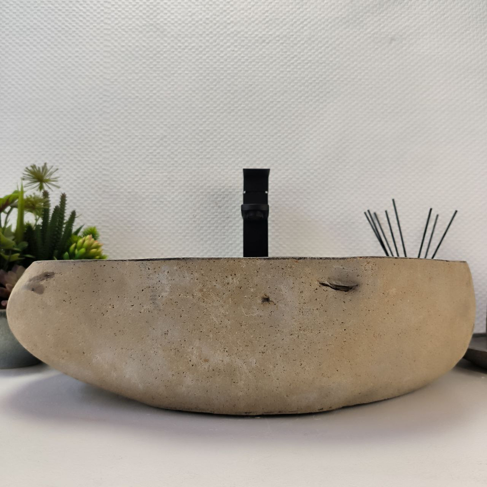 Раковина из речного камня RS-64109 (53*37*15) 0122