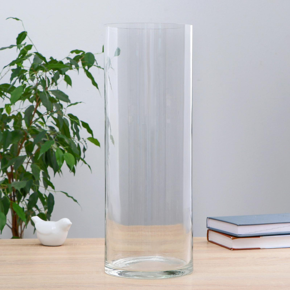 Ваза "Трубка-147" в-40см, д-14см, объём=6,2л  (толщина стекла 2мм)