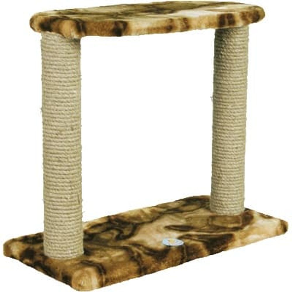 Когтеточка на подставке с лежанкой двойная (30х60х50см) Зооник