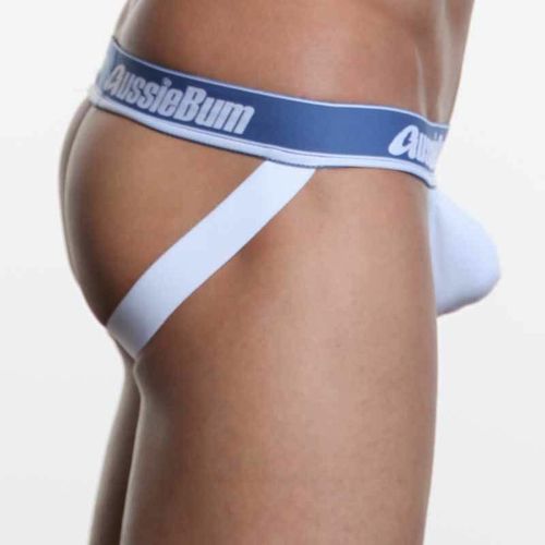 Мужские трусы джоки белые Aussiebum Flexsoft Jockstrap White AB00144