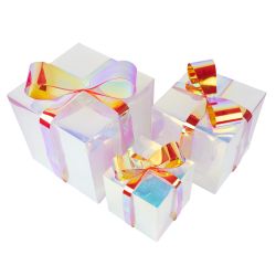 ULD-R509 USB GIFTBOX SET Светильник декоративный Коробки с подарками. с USB проводом. Набор из 3штук. 300 светодиодов. Белый свет. Цвет корпуса радужный. TM Uniel