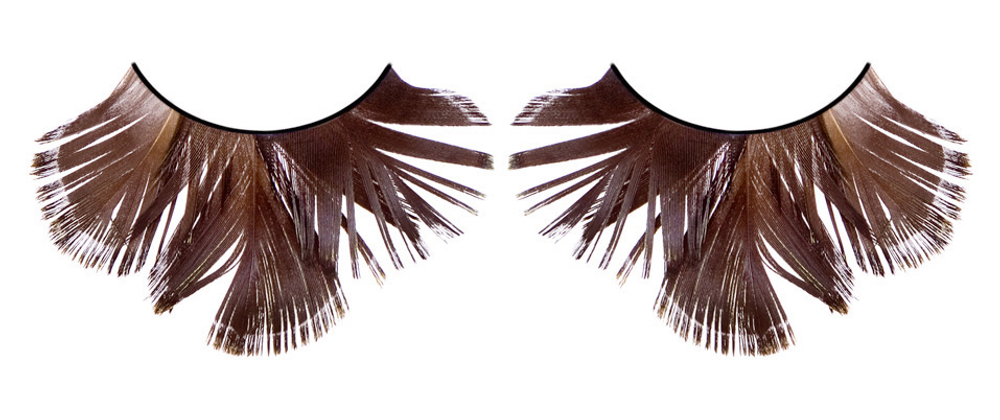 Тёмные коричневые ресницы-перья (Цвет: коричневый)
