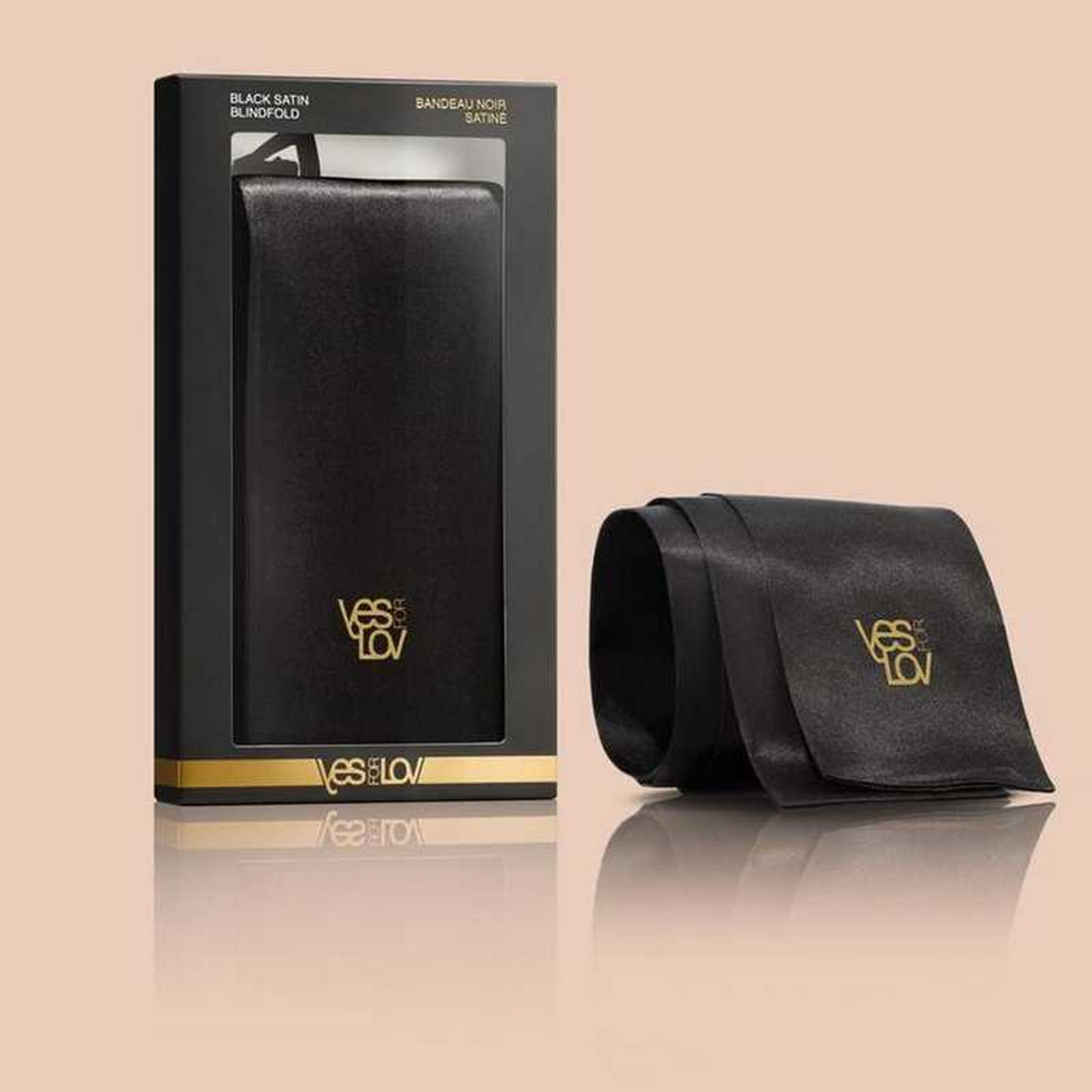 Черная сатиновая повязка на глаза (Цвет: черный)