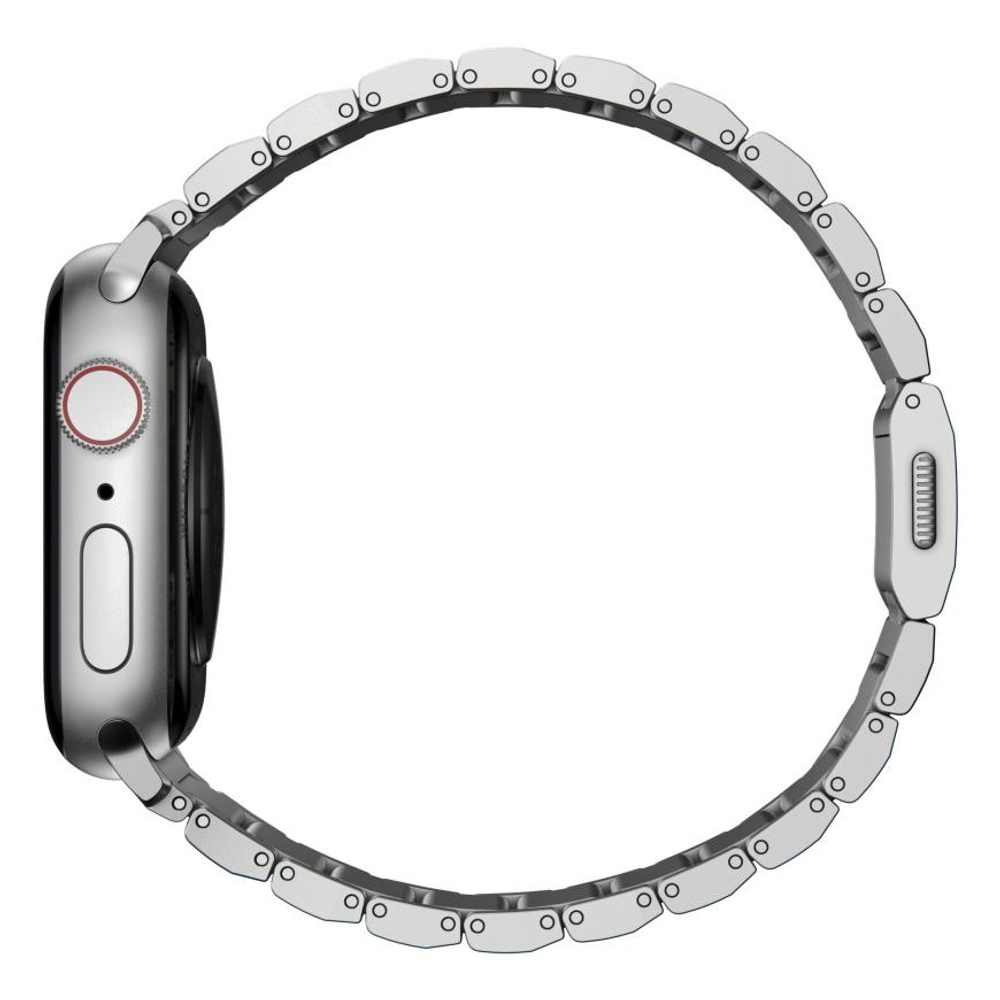 Алюминиевый блочный браслет Nomad Aluminium Band для Apple Watch 44, 45, 46 мм и Ultra 2–3 Матовый браслет из анодированного алюминия с алмазоподобным покрытием и магнитной застёжкой