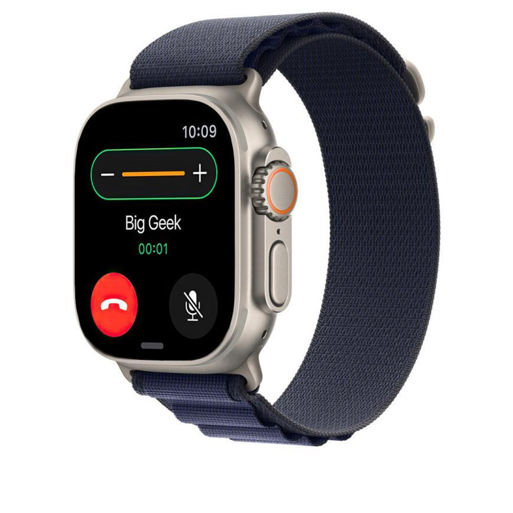 Браслет Apple Alpine Loop, тёмно-синий со светлой пряжкой, для Apple Watch 44, 45, 46 мм, Ultra и Ultra 2 (дизайн 2024), Большой