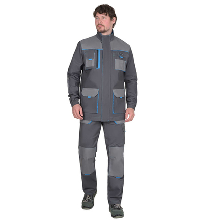 Куртка СИРИУС-ДВИН т.серый со ср.серым и голубой отделкой пл. 275 г/кв.м