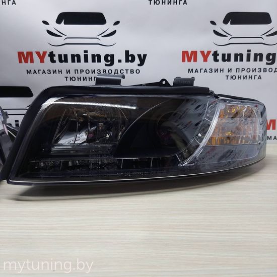 Передние фары daylight black для Audi A4 B6