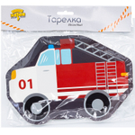 Тарелки-фигурные бумажные «Пожарная машина», 25 см, 6 шт