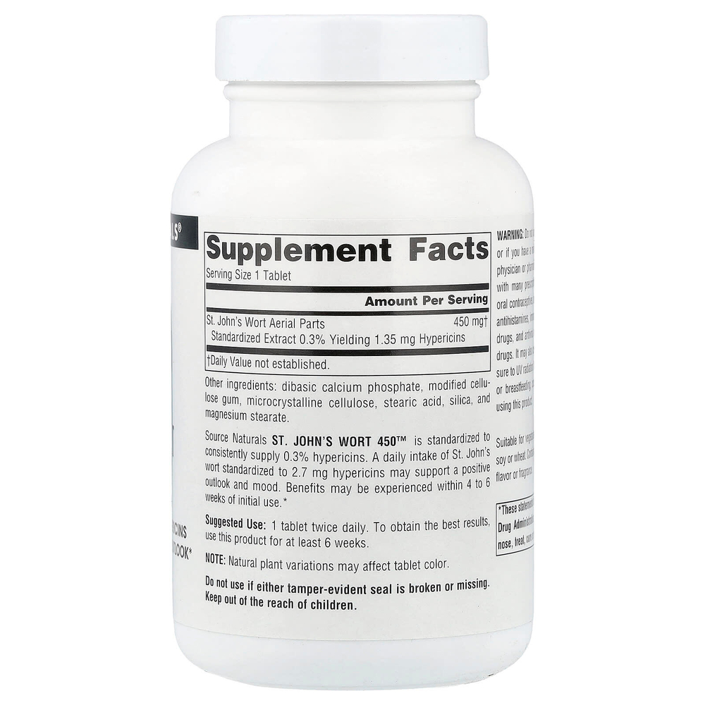 Source Naturals, Зверобой 450 ™, 450 мг, 180 таблеток
