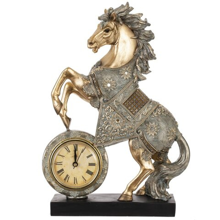 GAEM Фигурка декоративная "Лошадь" с часами (AAx1,н.п.), L23 W7 H33 см