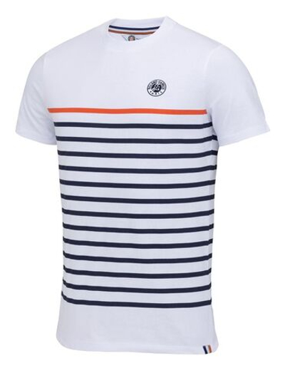 Мужская теннисная футболка Roland Garros Tee Shirt Mariniere - blanc