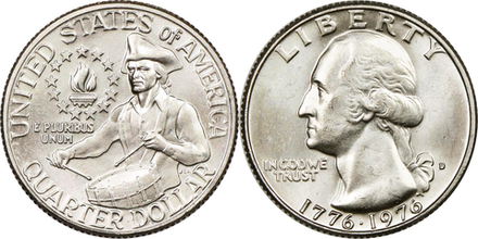 США 25 центов 1976 200 лет независимости XF