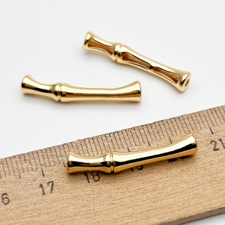 Бусина Бамбук, цвет золото, размер 28*5 мм, отверстие 2 мм, цена за 1 шт