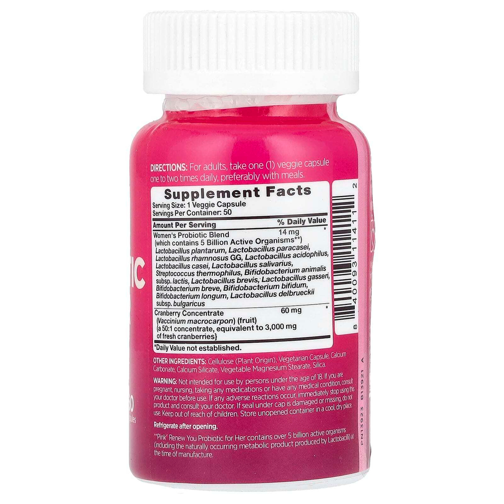 Pink, Probiotic for Her + Cranberry`` 50 капсул