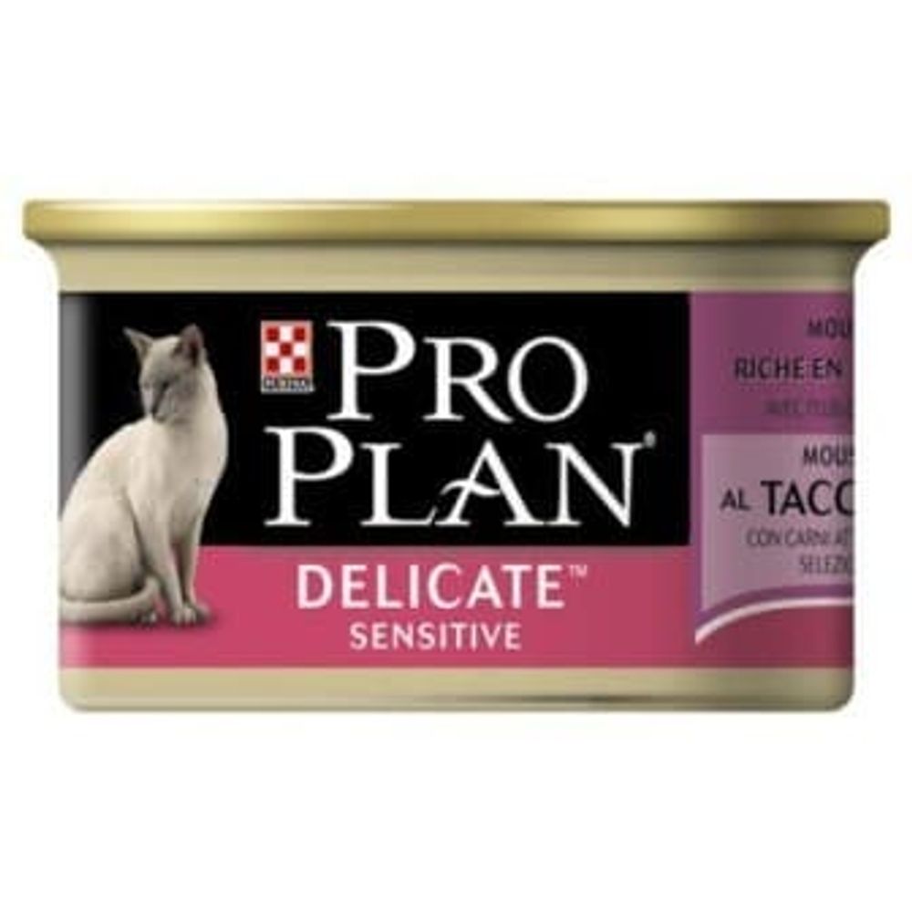 Влажный корм Pro Plan® для кошек с чувствительным пищеварением, мусс с высоким содержанием индейки, Банка 85 г