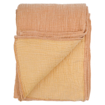 Покрывало двухстороннее из многослойного муслина цвета охры из коллекции essential, 180х250 см