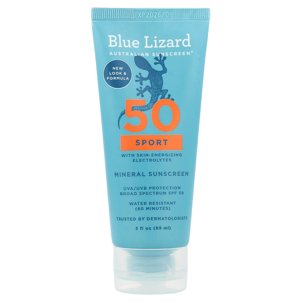 Blue Lizard Australian Sunscreen, солнцезащитное средство, для активных людей, SPF 50, 89 мл (3 жидк. унции)