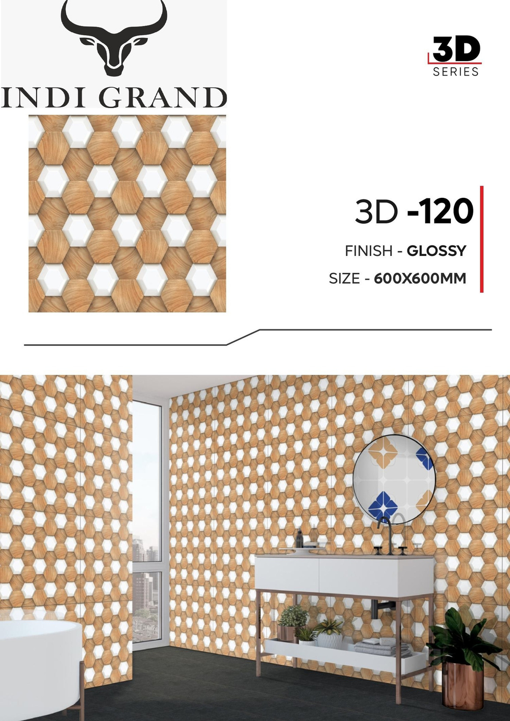 Керамогранит 3D 60х60 glossy-120