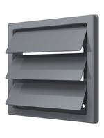 Выход стенной КФ фланец D125 жалюзи 150x150 ASA Gray ERA