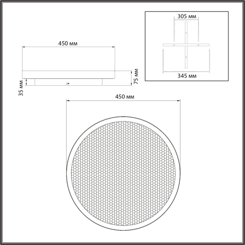 Потолочный светодиодный светильник Sonex 7736/60L MITRA LED SN 604 60Вт 3000-6500К D450 IP20 пульт ДУ SHIMMERS
