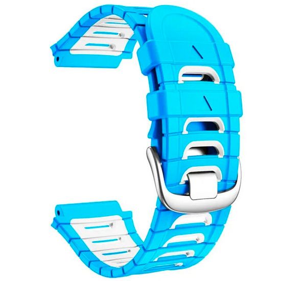 Ремешок для Garmin Forerunner 920XT силиконовый двухцветный (Голубой/белый)