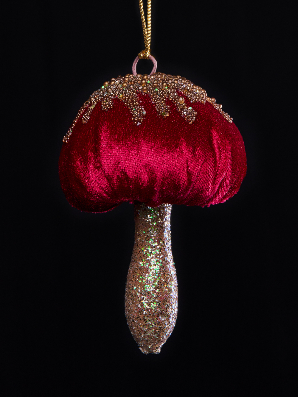 Елочная игрушка Гриб 8х18см ChristmasDeLuxe бордовый