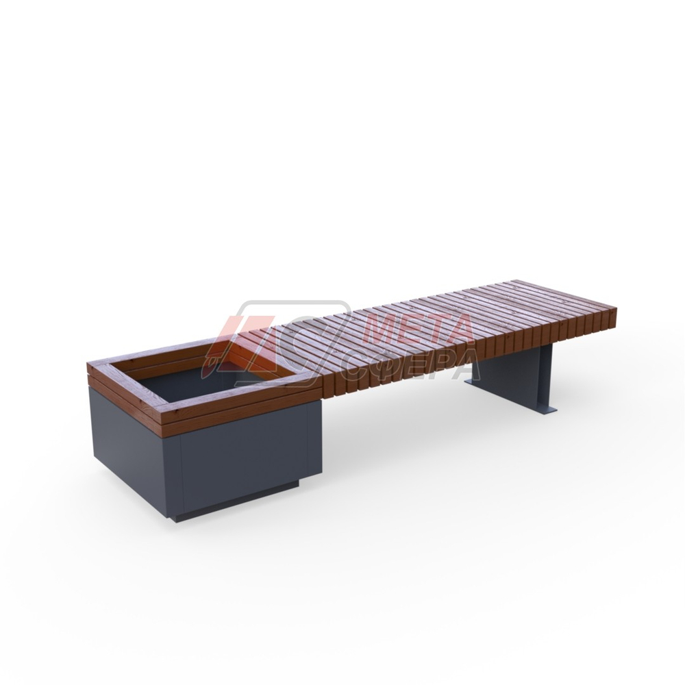 Лавка Rail Road 03 с вазоном