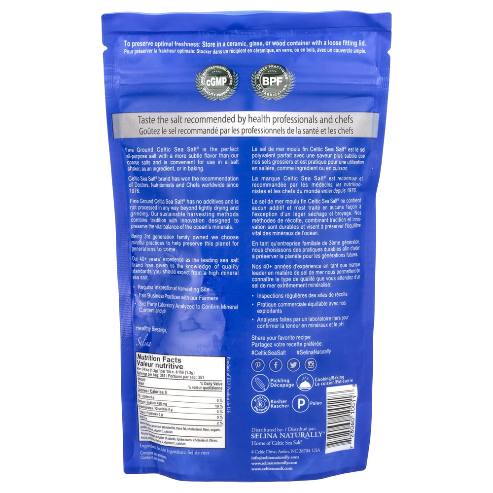 Celtic Sea Salt, мелкого помола, смесь жизненно важных минералов, 454 г (1 фунт)