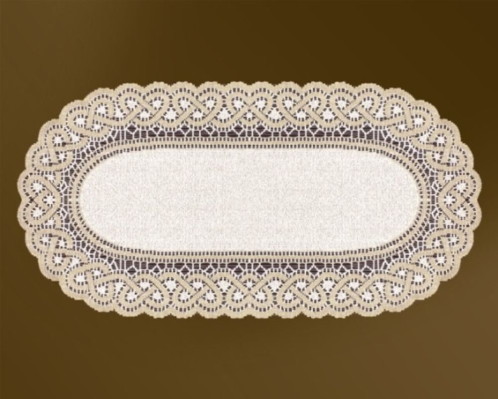 Дорожка жаккардовая, овальная, 50*110 см, цвет: кремово-золотистый, Польша.