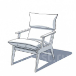 Кресло "Луна" Невада латте, Орех