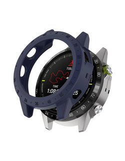 Защитный бампер чехол для часов Garmin MARQ Gen 2 Adventurer Athlete Aviator Captain Golfer материал TPU (Темно-синий)