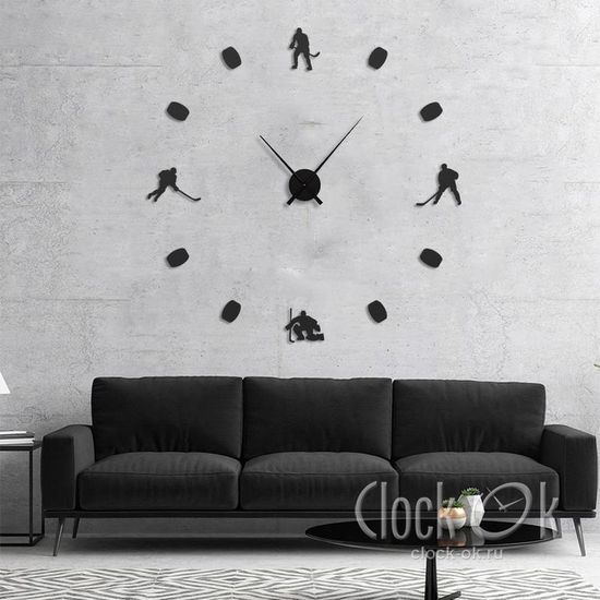 Настенные 3D часы Хоккей
