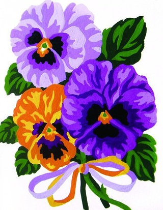 "Анютины глазки"-3287 канва с рисунком