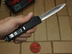 Нож Microtech Ultratech D/E - черная рукоять, кинжальный клинок сатин + запчасти RK-388