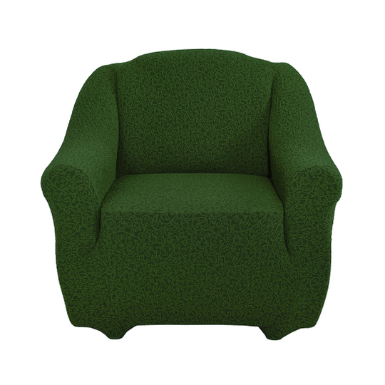 Чехол на кресло без оборки Жаккард, цвет Зеленый