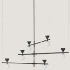 Подвесной светильник Oneta L черный металл / черный мрамор