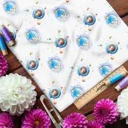 Ткань муслин космонавты и собаки