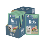 Влажный корм пауч BRIT PREMIUM для щенков мини пород, индейка с яблоком в соусе, 85г, 14 упаковок по 85г