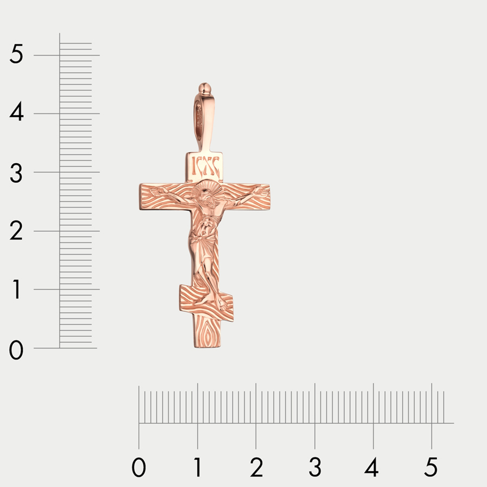 Крест женский православный из розового золота 585 пробы без вставок (арт. 700657-1000)