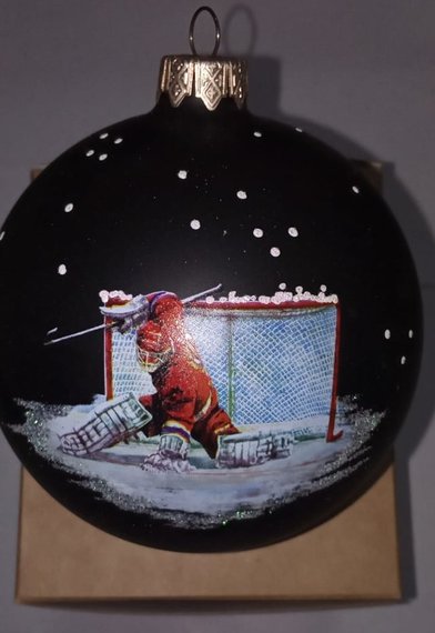 Ёлочный шар - Хоккейный вратарь, 10 см