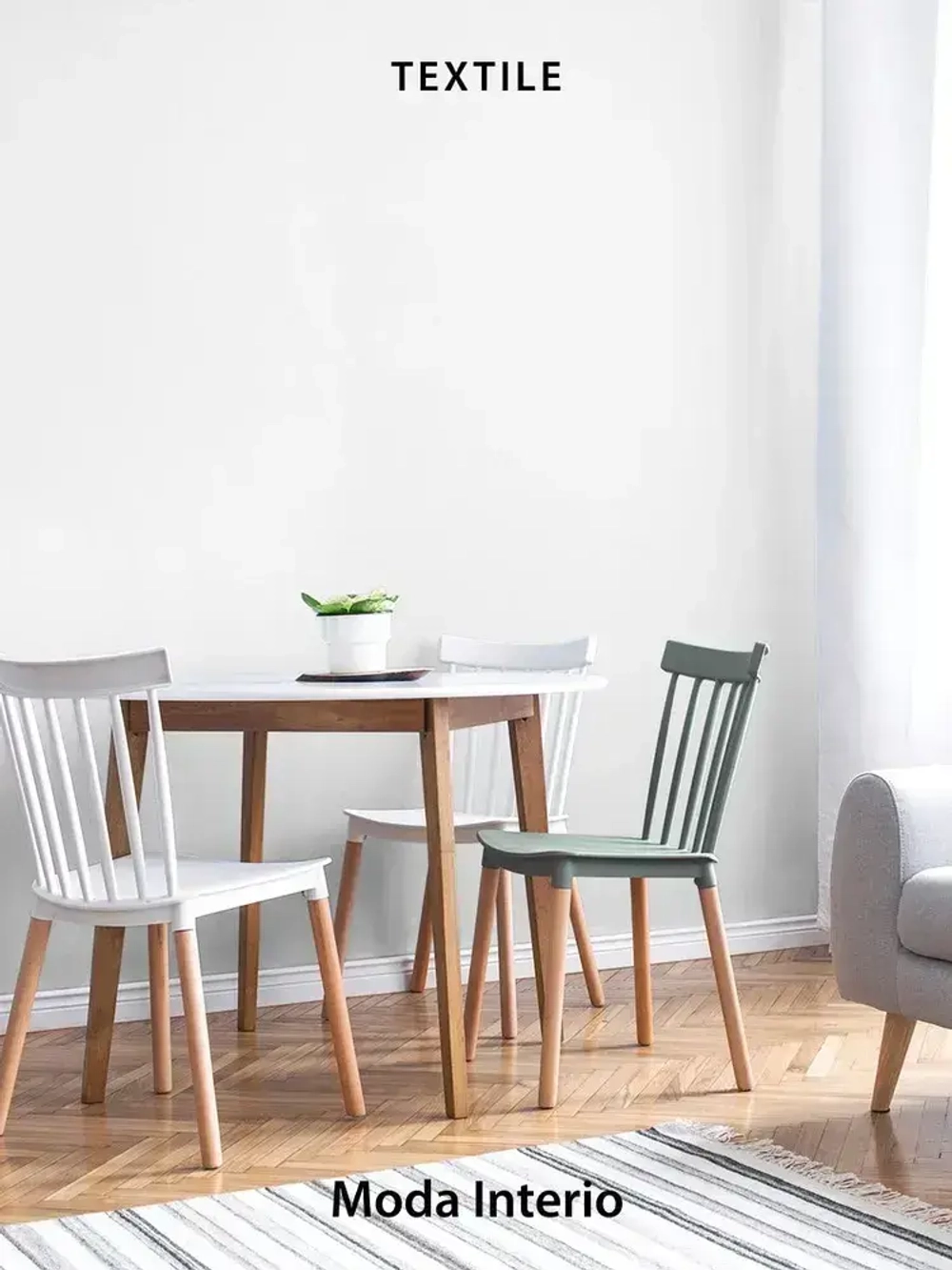 Обои флизелиновые 1.06, виниловые белые однотонные Textile (Moda Interio) метровые под ткань