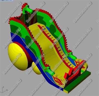 Коммерческий надувной батут-горка "Огненный дракон" 18*8*13 м