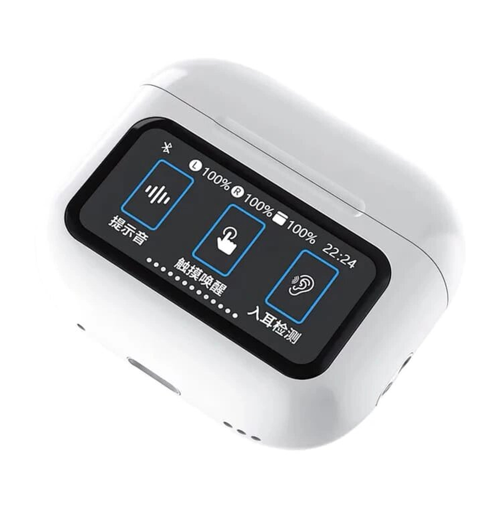 Беспроводные наушники Wiwu T23 TWS c сенсорным дисплеем, White